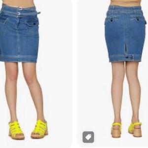 SWEDISH HASBEENS Short DENIM JEAN Cargo SKIRT ~ About US 4